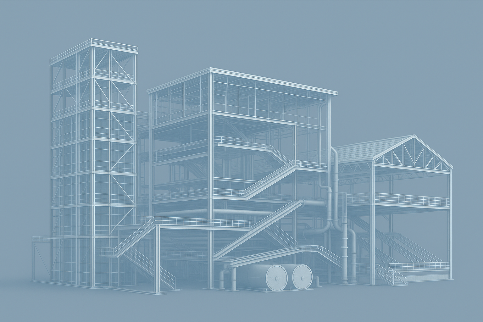 Sortieranlage für Wertstoffverarbeitung in einer Industriehalle.